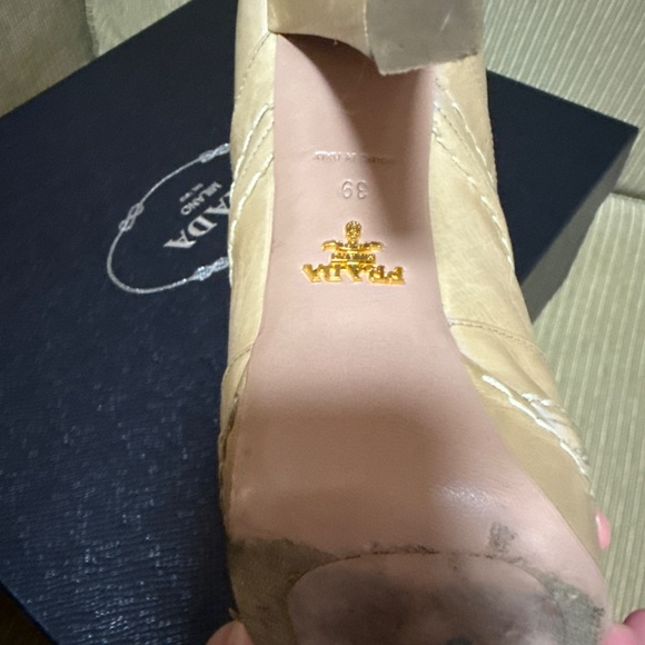 Prada nude size 39 peep toe lace up bootie - Picture 5 of 9